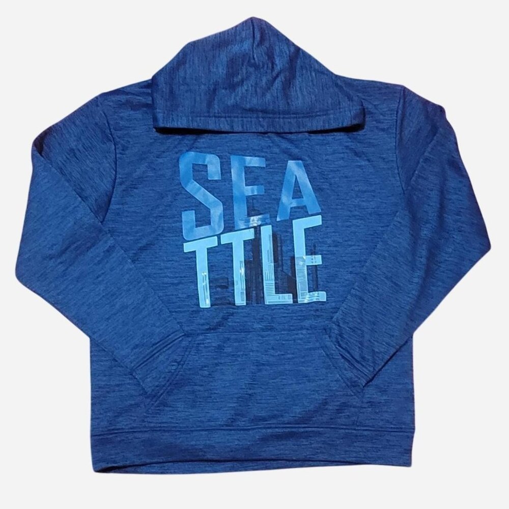Wear Code Uni-sex Blue/Black Seattle Hoodie With Pouch Size Small